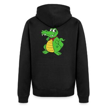 Crocodile Kaiman Reptiles Animals - Unisex Premium Organic Zip Hoodie - black - Back - Nico (187cm)