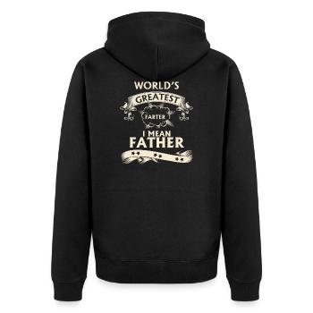 Der größte Falter der Welt - Unisex Premium Bio Zip Hoodie - Schwarz - Hinten - Nico (187cm)