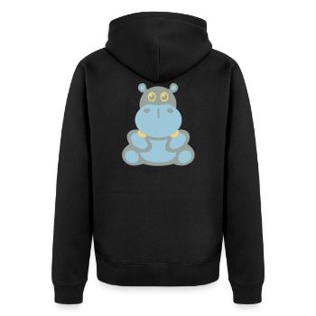 Hippopotame (hippopotame) - Veste à capuche bio Premium Unisexe - noir - Dos - Nico (187cm)