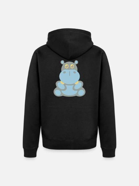 Hippopotamus (hippo) - Unisex Premium Organic Zip Hoodie - black