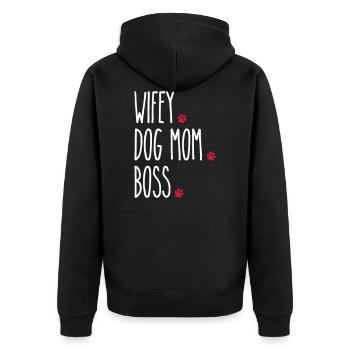 Wifey Chien Maman Boss - Veste à capuche bio Premium Unisexe - noir - Dos - Nico (187cm)