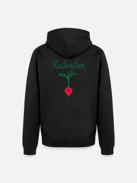 Radieschen 3 - Unisex Premium Bio Zip Hoodie - Schwarz
