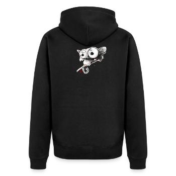 Skizzenhafte Tarsier - Unisex Premium Bio Zip Hoodie - Schwarz - Hinten - Nico (187cm)