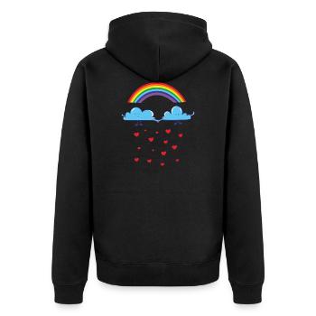 Etre amoureux - homosexualité - paix - Veste à capuche bio Premium Unisexe - noir - Dos - Nico (187cm)