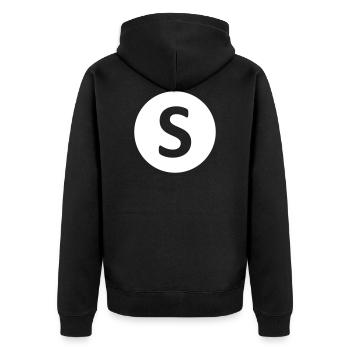 S, cadeau, idée cadeau, idée, lettre, nom - Veste à capuche bio Premium Unisexe - noir - Dos - Nico (187cm)