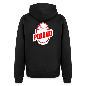 Faustball Polen Mannschaft WM Geschenk - Unisex Premium Bio Zip Hoodie - Schwarz - Hinten - Nico (187cm)