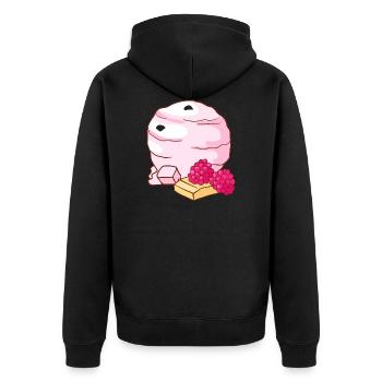 Himbeer Eis Speiseeis Eiskrem Eiscreme Kugeleis - Unisex Premium Bio Zip Hoodie - Schwarz - Hinten - Nico (187cm)