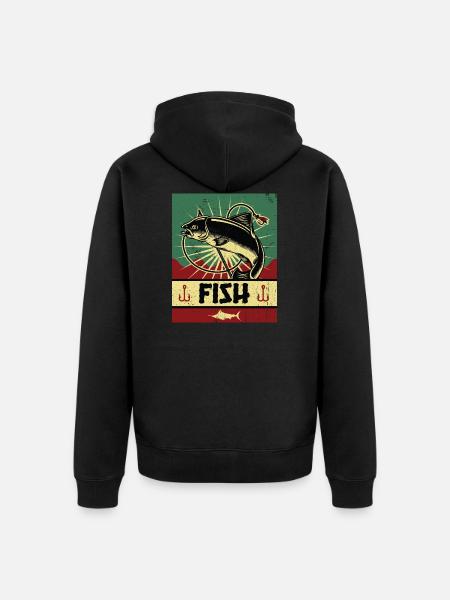 Fischen Propaganda - Unisex Premium Bio Zip Hoodie - Schwarz