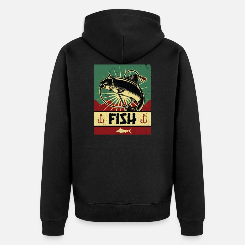 Fischen Propaganda - Unisex Premium Bio Zip Hoodie - Schwarz