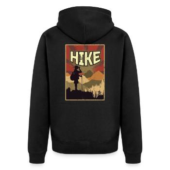 Walking propaganda - Unisex Premium Organic Zip Hoodie - black - Back - Nico (187cm)