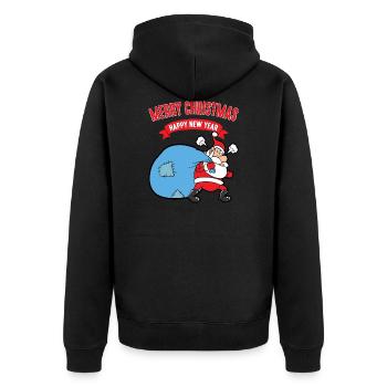 Noël Noël Père Noël Père Noël - Veste à capuche bio Premium Unisexe - noir - Dos - Nico (187cm)