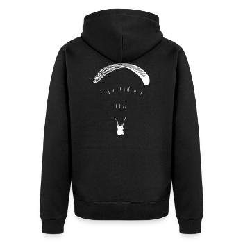 Paraglider - Unisex Premium Bio Zip Hoodie - Schwarz - Hinten - Nico (187cm)