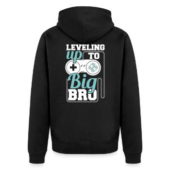 Niveler jusqu'à Big Bro - Big Brother Gamer - Veste à capuche bio Premium Unisexe - noir - Dos - Nico (187cm)