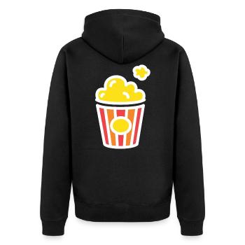 popcorn - Unisex Premium Organic Zip Hoodie - black - Back - Nico (187cm)