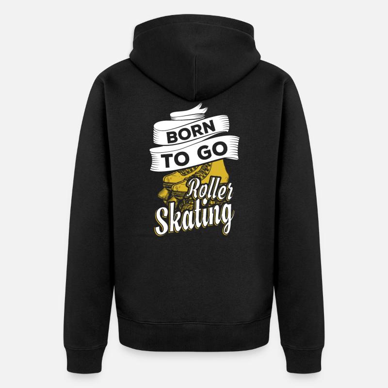 Rollschuhe - Unisex Premium Bio Zip Hoodie - Schwarz