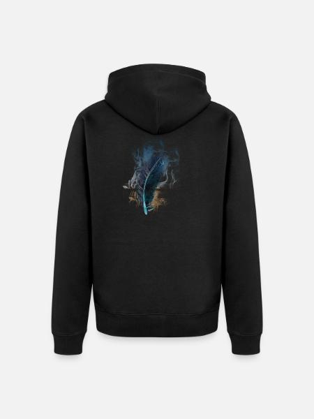 spring - Unisex Premium Organic Zip Hoodie - black