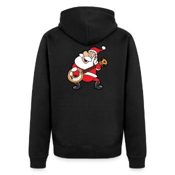 Santa Claus Christmas Santa - Unisex Premium Organic Zip Hoodie - black - Back - Nico (187cm)