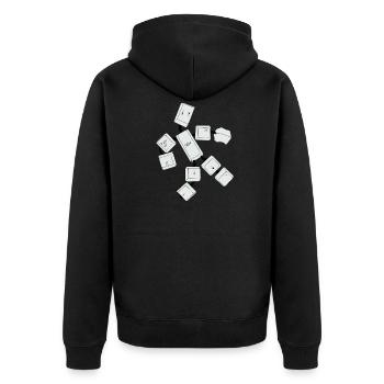 Computer nerd - Unisex Premium Organic Zip Hoodie - black - Back - Nico (187cm)