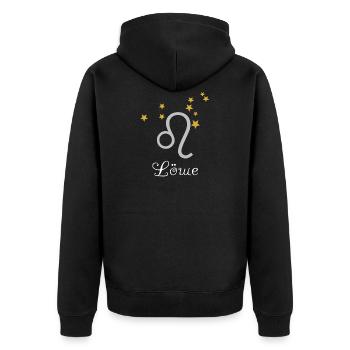Löwe Sternzeichen Astrologie Sterne - Unisex Premium Bio Zip Hoodie - Schwarz - Hinten - Nico (187cm)
