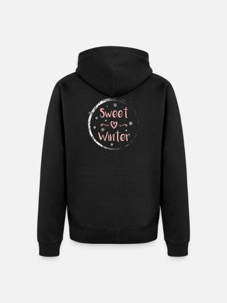 winter - Unisex Premium Organic Zip Hoodie - black