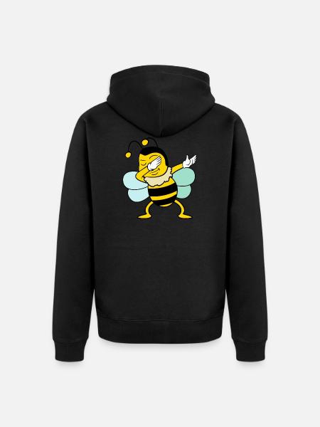 Dabbing Dab Bee - Unisex Premium Organic Zip Hoodie - black
