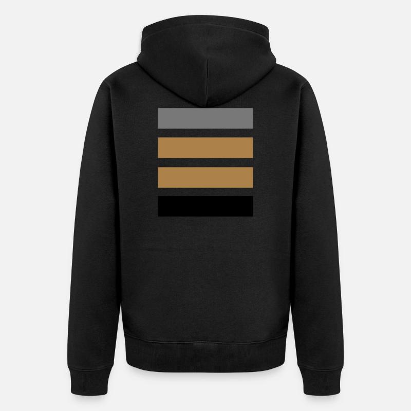 Stripes yellow - Unisex Premium Bio Zip Hoodie - Schwarz