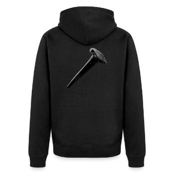 Nagel - Unisex Premium Bio Zip Hoodie - Schwarz - Hinten - Nico (187cm)