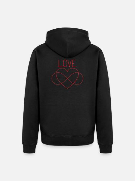 Infinity love sign friendship - Unisex Premium Organic Zip Hoodie - black