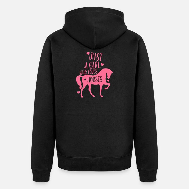 Cheval Cavalier Amoureux des chevaux Gerschenk - Veste à capuche bio Premium Unisexe - noir