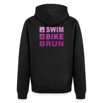 Triathlon - Veste à capuche bio Premium Unisexe - noir - Dos - Nico (187cm)