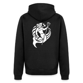 Triton Aquarius Aquarius God - Unisex Premium Organic Zip Hoodie - black - Back - Nico (187cm)