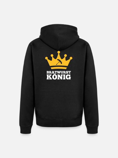Bratwurst König - Unisex Premium Bio Zip Hoodie - Schwarz