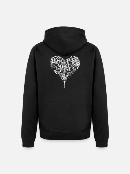 VandalHearts logo - Unisex Premium Organic Zip Hoodie - black