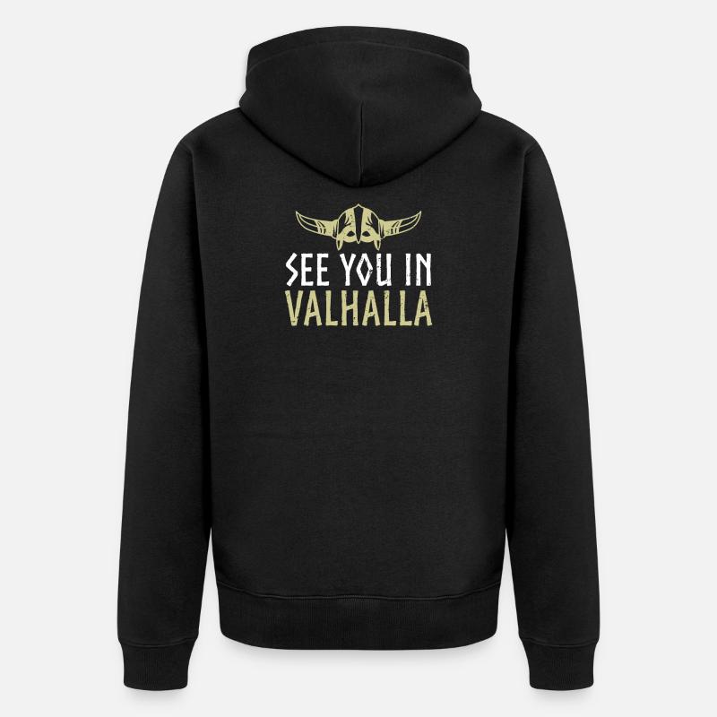 See you in Valhalla - Veste à capuche bio Premium Unisexe - noir
