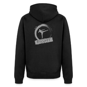 Kickboxing - Unisex Premium Organic Zip Hoodie - black - Back - Nico (187cm)
