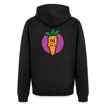 Chef Möhre - Unisex Premium Bio Zip Hoodie - Schwarz - Hinten - Nico (187cm)