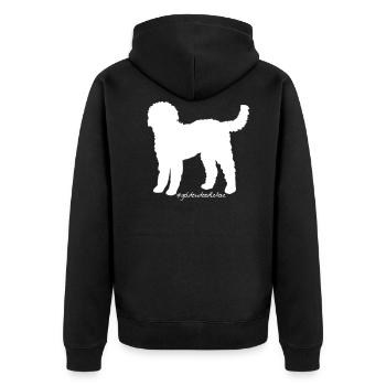 goldendoodlelove - Unisex Premium Organic Zip Hoodie - black - Back - Nico (187cm)