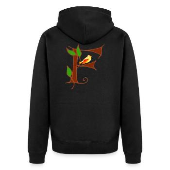 kanarienvogel f - Unisex Premium Bio Zip Hoodie - Schwarz - Hinten - Nico (187cm)