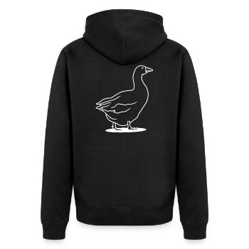 Gans - Unisex Premium Bio Zip Hoodie - Schwarz - Hinten - Nico (187cm)