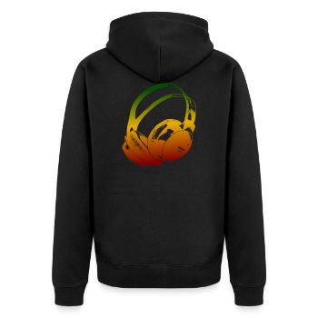 Casque Reggae - Veste à capuche bio Premium Unisexe - noir - Dos - Nico (187cm)