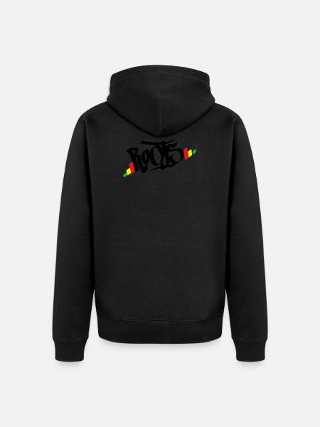 Roots Reggae Rasta - Unisex Premium Organic Zip Hoodie - black