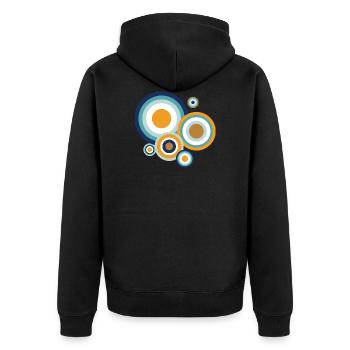 Popkreise - funky - Unisex Premium Bio Zip Hoodie - Schwarz - Hinten - Nico (187cm)