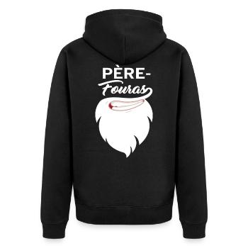 Vater Fouras bärtiger Vater - Unisex Premium Bio Zip Hoodie - Schwarz - Hinten - Nico (187cm)