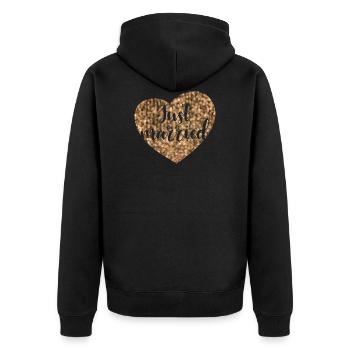 juste marié coeur glam - Veste à capuche bio Premium Unisexe - noir - Dos - Nico (187cm)