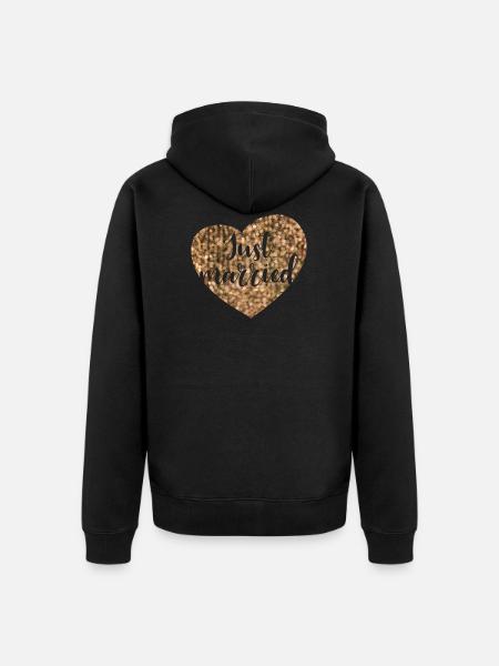 just married heart glam - Unisex Premium Organic Zip Hoodie - black