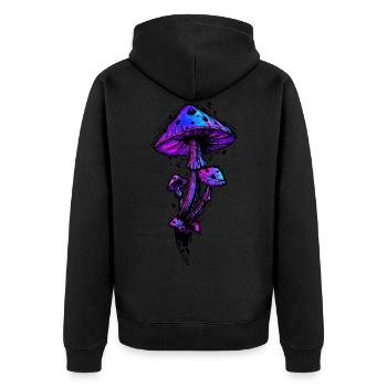 Champignons psychédéliques - Veste à capuche bio Premium Unisexe - noir - Dos - Nico (187cm)