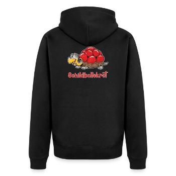 Schwarzwald Schildkröte "Schildbollekröt" Hilde - Unisex Premium Bio Zip Hoodie - Schwarz - Hinten - Nico (187cm)
