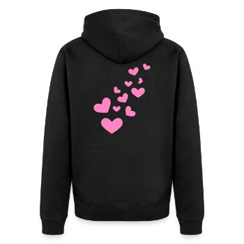Hearts heart pattern gift - Unisex Premium Organic Zip Hoodie - black - Back - Nico (187cm)