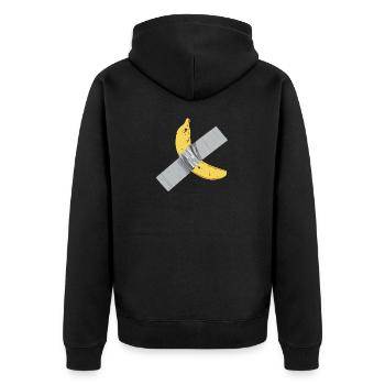 Banana comedian art artwork tape duct tape - Unisex Premium Organic Zip Hoodie - black - Back - Nico (187cm)