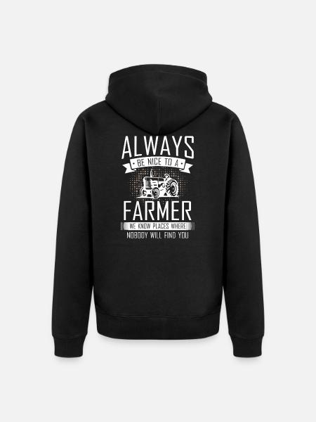 Gifts for Farmer Dad - Unisex Premium Organic Zip Hoodie - black
